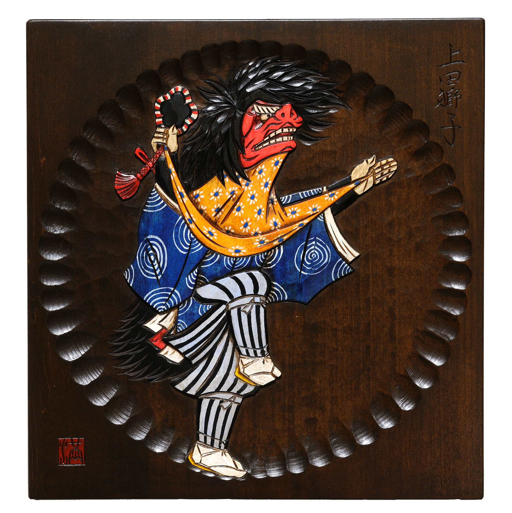 上田獅子 飾り板（30.5×32）房山 | ギャラリーまきの 信州の木製品と 